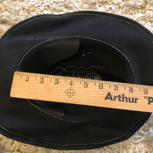 Mens Australia Walkabout Real Leather Hat Soft Waterproof Sz Small Made by Blanc - Picture 6 of 8